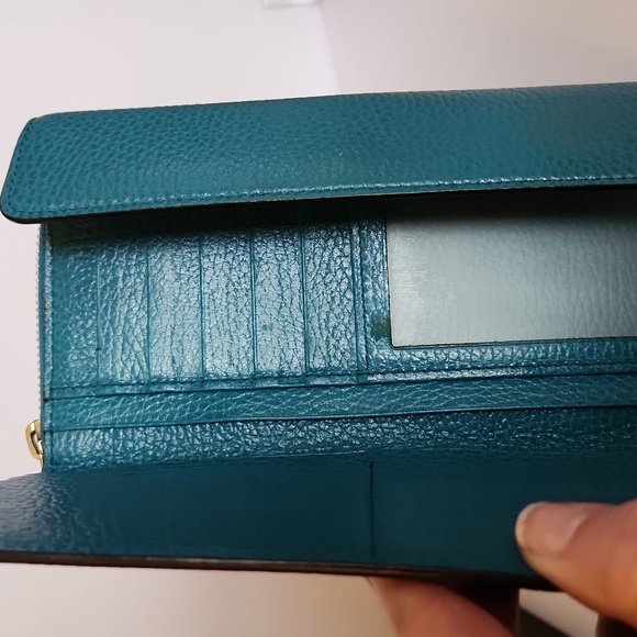 Gucci Interlocking GG Long Doublesided Wallet- Turquoise w/Box - Picture 12 of 14